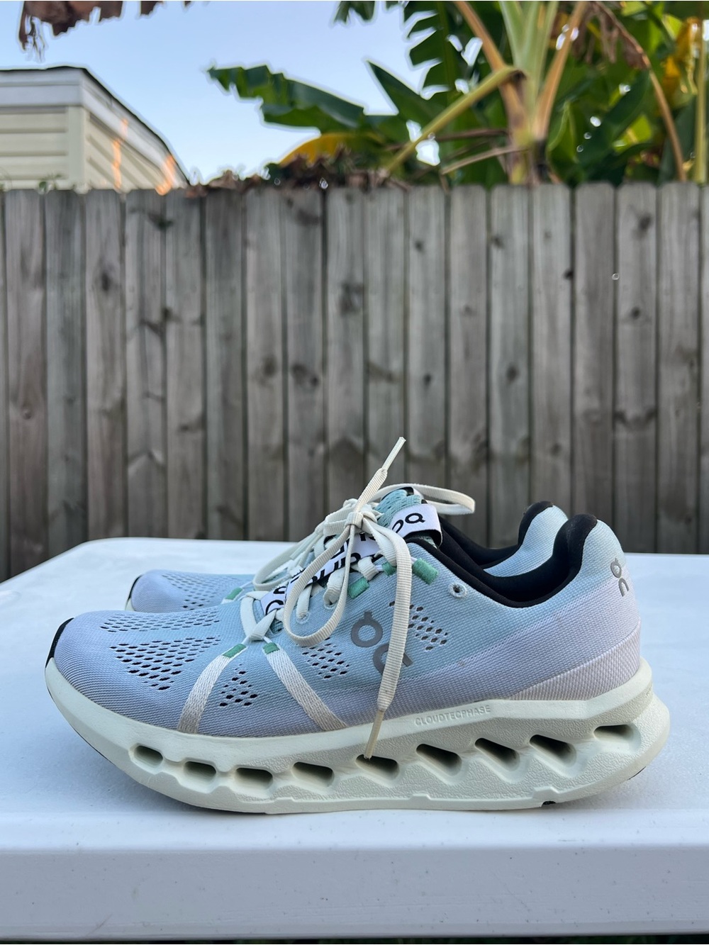 Women’s On Running Cloud Running Shoes - Light Blue & White size 9